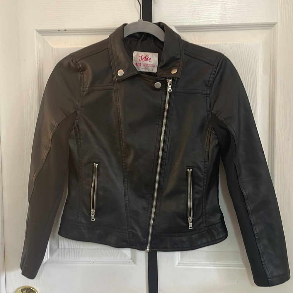 Girls 14/16 Justice faux leather jacket